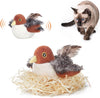 Cat Toy Flapping Bird Sparrow, Realistic Chirping Sound, Touch Activated Kitten Interactive Toy